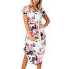 Patterned Short Sleeve Dress - Riviera Couture