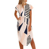 Patterned Short Sleeve Dress - Riviera Couture